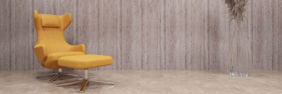 artStone Raumfoto arcquitone travertin silyon vesta chic grey