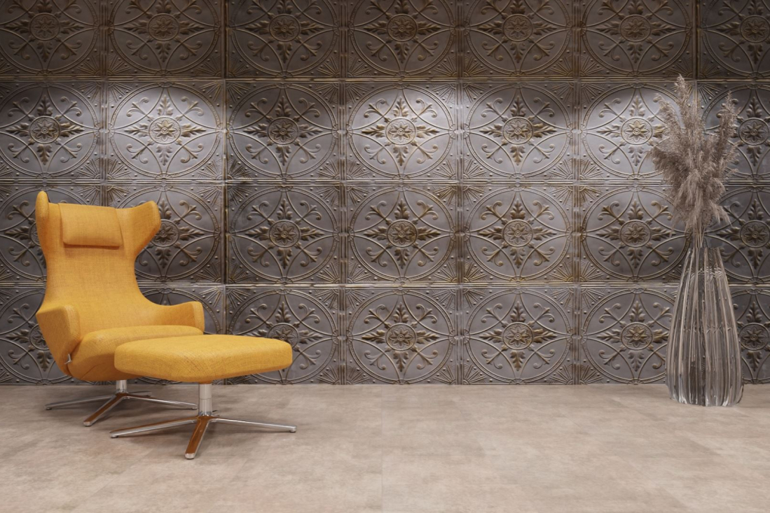 artStone Raumfoto Broderie fonce dor