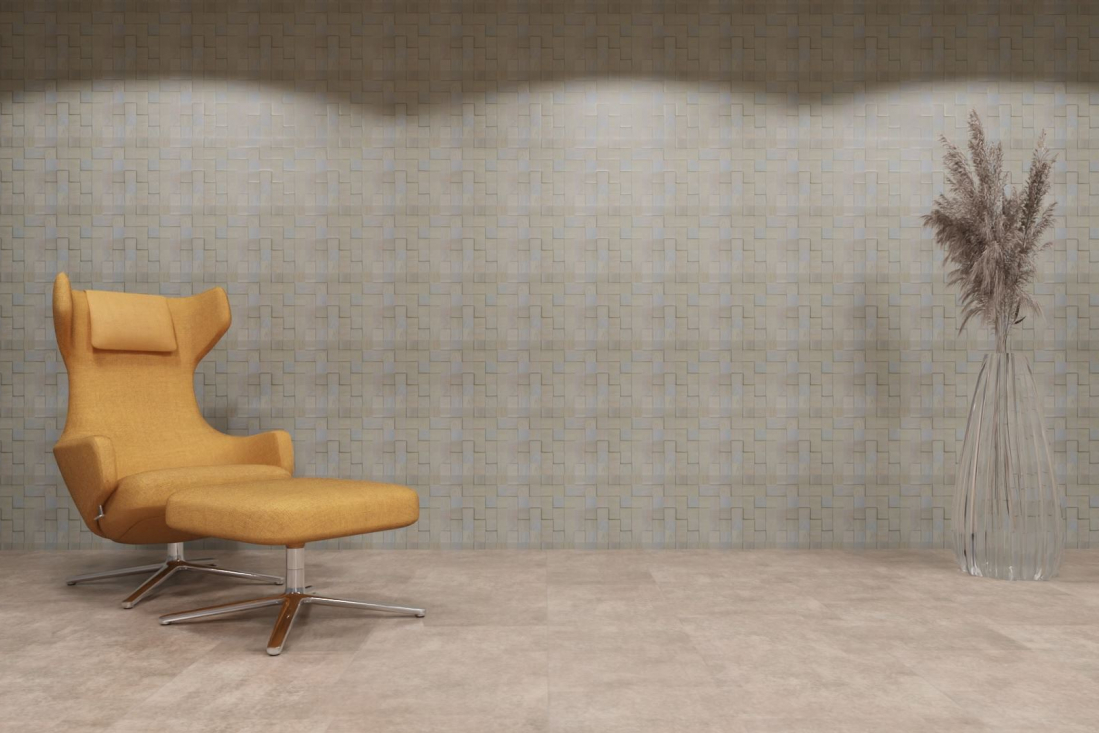 wodewa naturalWall mosaic 50 Ramfoto eiche grau geoelt