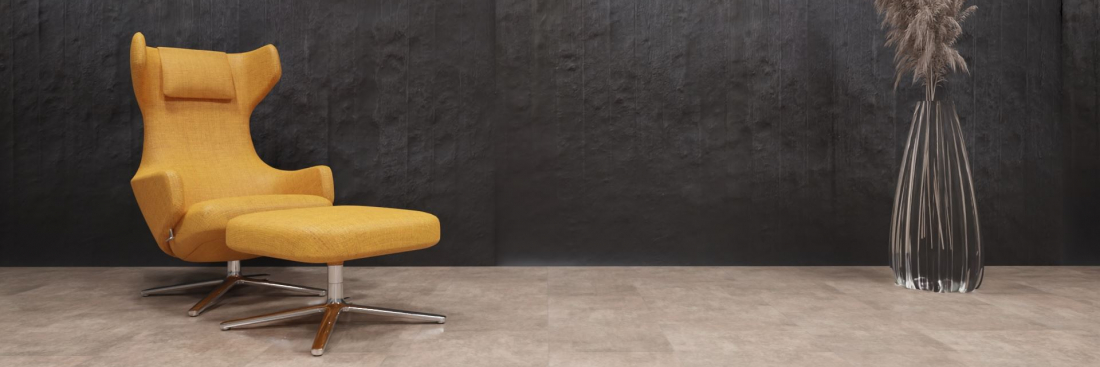 xStone mineralwand flexroll fireplank black Raumfoto